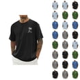 thumbnail image 1 of Beach T Shirts for Men 2026 Summer Casual Short Sleeve Crewneck Coconut Tree Print Tropical Beach Vacation Shirt, 1 of 5