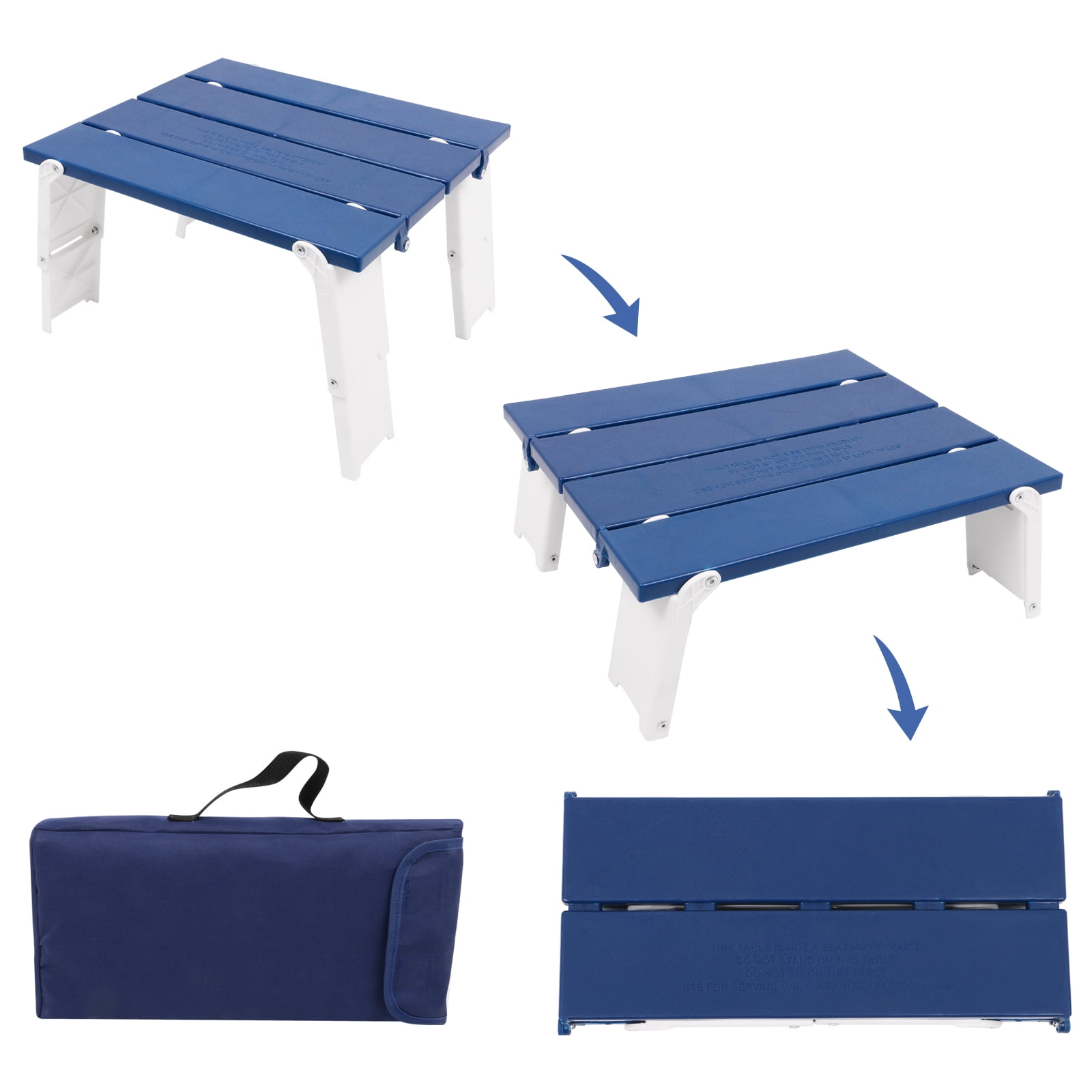 Modern-Depo Portable Adjustable Beach Table, Foldable