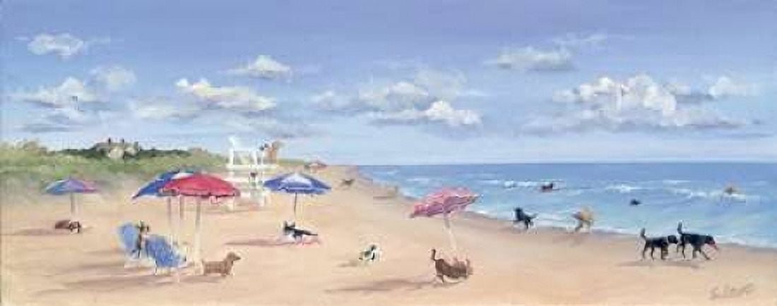 Beach Tails Canvas Art - Carol Saxe (10 x 20)