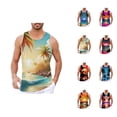thumbnail image 1 of Beach Tank Top Men Lightweight Breathable Coconut Tree Graphic Sleeveless Shirt Casual Hawaii Vacation Shirts, 1 of 6