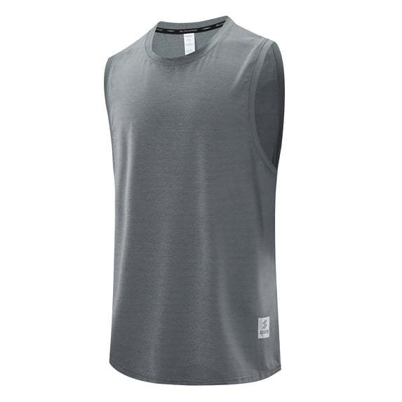Beach Tank Tops for Men Athletic Shirts Sleeveless Workout Tank Top Sports Base Layer Running Basketball Training Tee Gray 3XL