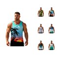 thumbnail image 1 of Beach Tank Tops for Men Summer Casual Crewneck Sleeveless Shirt Hawaii Tropical Vacation Tops, 1 of 4