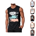 thumbnail image 1 of Beach Tank Tops for Men Sun Salt Sand Graphic Casual Crewneck Sleeveless Shirt Hawaii Tropical Vacation Tops, 1 of 5