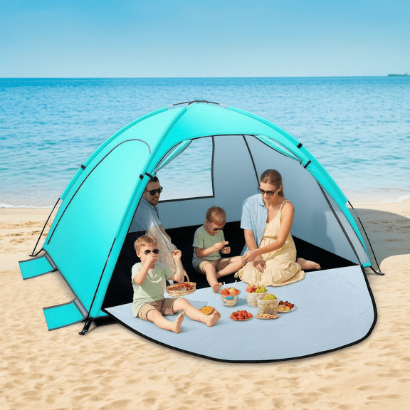 Beach Tent for 2-3 Person, UPF 50+ UV Protection,Easy Setup Sun Shade Beach Canopy with Carry Bag, Portable Beach Canopy, for Camping, Hiking, Outdoor, Fishing, Beach