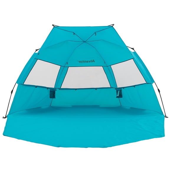 Automatic Pop-Up Beach Tent, UPF 50+ Sun Shelter for 4-6 People, Portable Windproof Cabana with UV Protection, Waterproof Floor, and Sand Pockets for Camping, Hiking, and Outdoor Activities