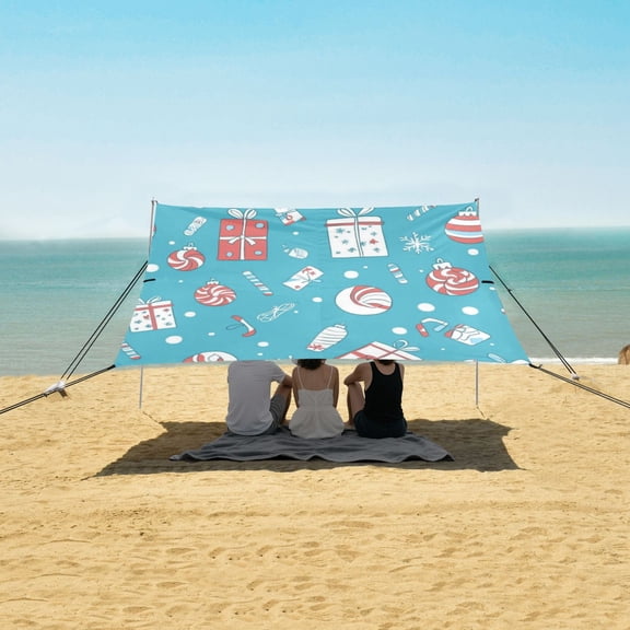 Beach Tent Beach Canopy 9.2x10.5Ft Beach Tent Sun Shelter Outdoor Canopy with Carry Bag for Camping, Backyard and Picnics Cute Christmas Gifts