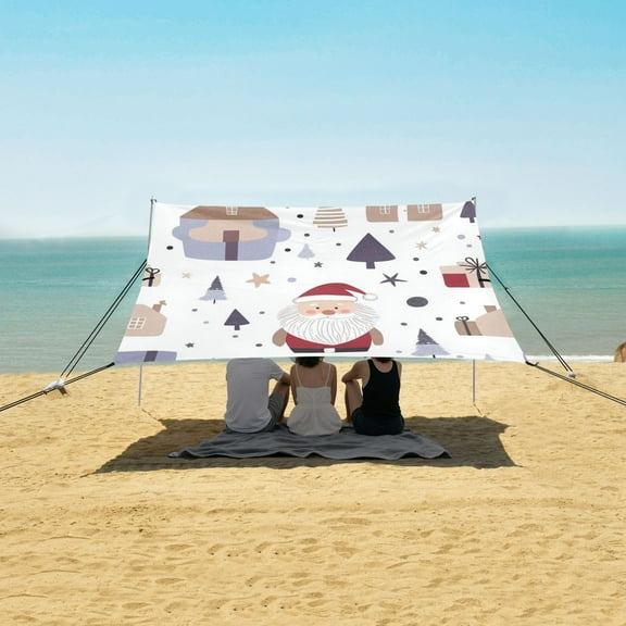 Beach Tent Beach Canopy 9.2x10.5Ft Beach Tent Sun Shelter Outdoor Canopy with Carry Bag for Camping, Backyard and Picnics Houses and Trees