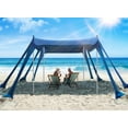 thumbnail image 1 of Beach Tent, Beach Canopy Sun Shade with UPF50+ UV Protection, 10x10ft, Includes 8 Sandbags, Sand Shovel, Ground Pegs & 4 Stability Poles, Pop Up Sun Shelter for Camping, Picnics, Backyard Fun, 1 of 7