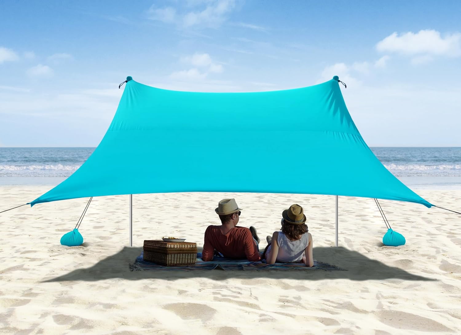 DECORTÉ AQ ローション & エマルジョン & Sun Shelter Beach Tent UPF50+ Sun Shade Canopy Angle Adjustable