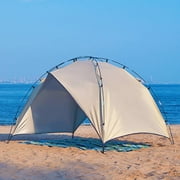 Beach Tent Easy Setup 2-4 Person Portable Sun Shelter Canopy, UPF 50+ UV Protection Sun Shade, Lightweight & Compact Beach Cabana for Family Travel