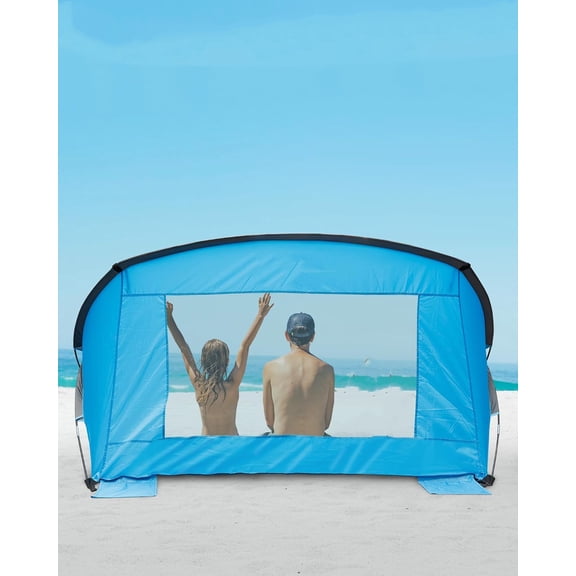 Beach Tent - Easy Setup and Portable Sun Shelter Canopy with UPF 50+ UV Protection Removable Skylight - Blue