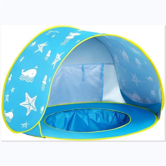 Beach Tent Ocean Pop Up Portable Shade Pool UPF50+ UV Protection Sun Shelter for Infant with Easy Set Up Canopy