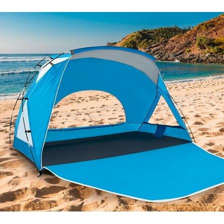Beach Tent, Portable Sun Shelter for 2/3/4/6-8 Person with UPF 50+ UV Protection, Easy Setup Waterproof Beach Shade Canopy Cabana for Family Outdoor and Picnics, Fishing with Carrying Bag