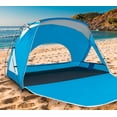thumbnail image 1 of Beach Tent, Portable Sun Shelter for 2/3/4/6-8 Person with UPF 50+ UV Protection, Easy Setup Waterproof Beach Shade Canopy Cabana for Family Outdoor and Picnics, Fishing with Carrying Bag, 1 of 14