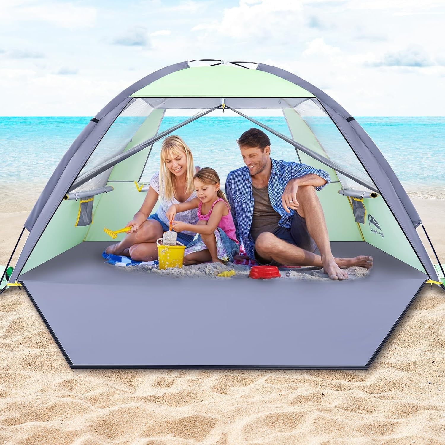 Coleman Skyshade Large Compact Beach Shade, Tiger Orange