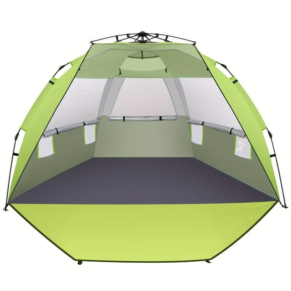 Beach Tent Sun Shelter Pop Up Beach Tent Canopy for 4/5/6 Person with Sun Protection, BK'store Easy Setup Portable Beach Shade Sun Shelter Canopy with 3 Windows for Camping, Picnic, Outdoor