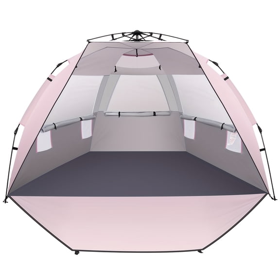 Beach Tent Sun Shelter Pop Up Beach Tent Canopy for 4/5/6 Person with Sun Protection, YZHENDEC Easy Setup Portable Beach Shade Sun Shelter Canopy with 3 Windows for Camping, Picnic, Outdoor