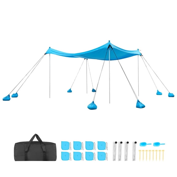 Beach Tent Sun Shelter, UPF50+ Sun Protection, 6.6 ft Tall, 10x10 ft, Easy Pop U