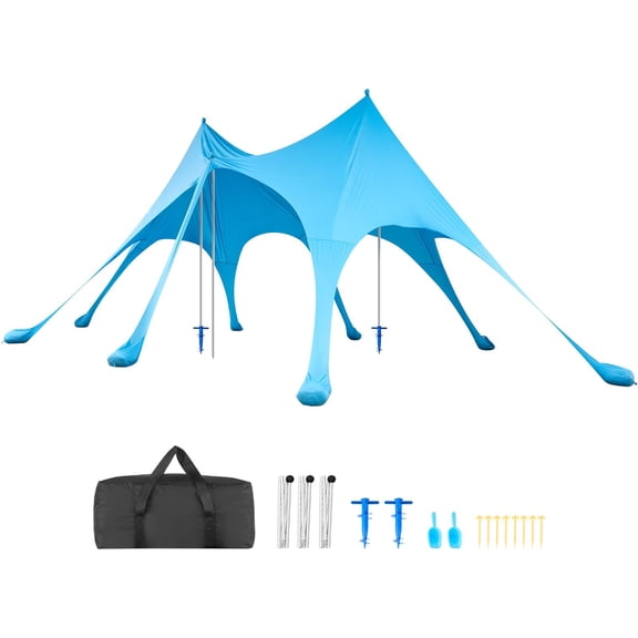 Beach Tent Sun Shelter, UPF50+ Sun Protection, 9.2 ft Tall, 20 x 13 ft, Easy Pop