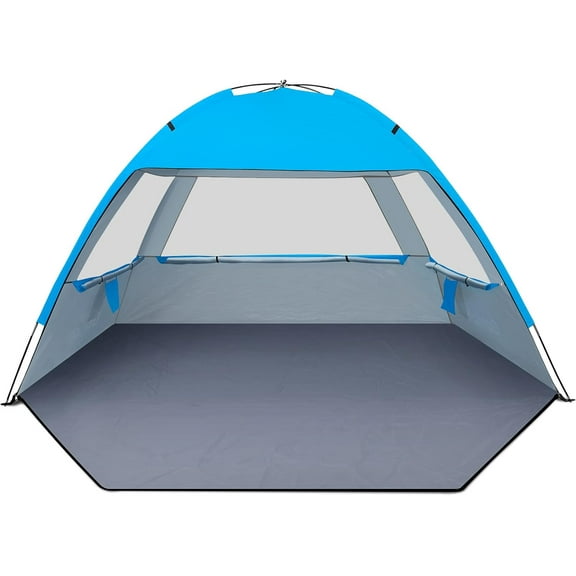 Beach Tent Sun Shelter for 4 Person with UPF 50+ UV Protection, Lightweight & Easy Setup Beach Shade Canopy