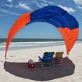 thumbnail image 1 of Beach Tent UV Protection Shade for 6 Adults, 120+ Sq Ft Pop Up Beach Shade, Beach Canopy Sun Protection, Portable Beach Tent Sun Shelter, Orange & Blue, 1 of 8