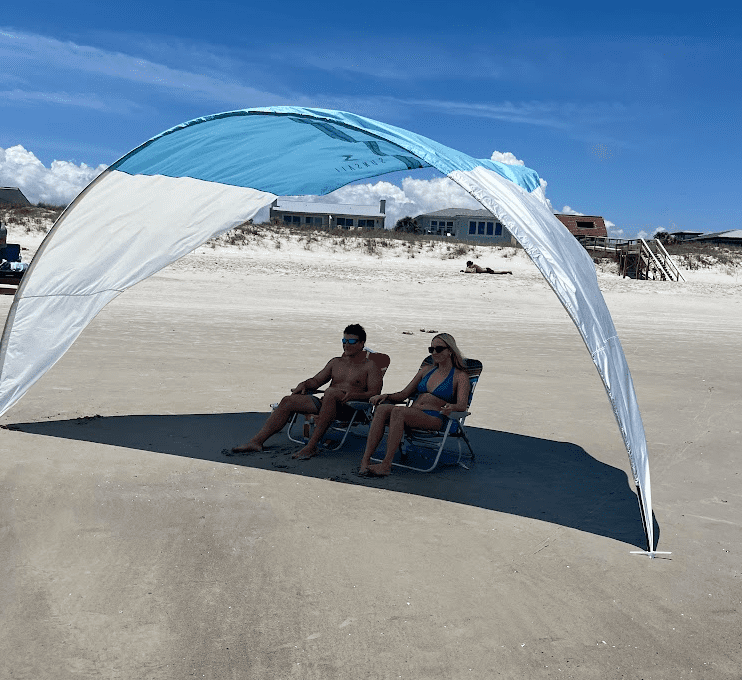 Beach Tent UV Protection Shade for 6 Adults 120 Sq Ft Pop Up Beach Shade Beach Canopy Sun Protection Portable Beach Tent Sun Shelter Orange Blue in Cameroon at XAF 0 Rating 5