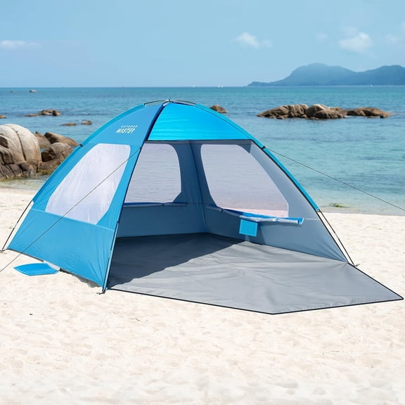 Beach Tent for 6 People Easy Setup Sun Shade Shelter with UPF 50+ UV Protection and Removable Skylight
