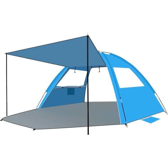Beach Tent with Canopy - Easy Setup Portable Sun Shelter, UPF 50+ UV Protection Sun Shade, Lightweight & Compact Cabana for Travel