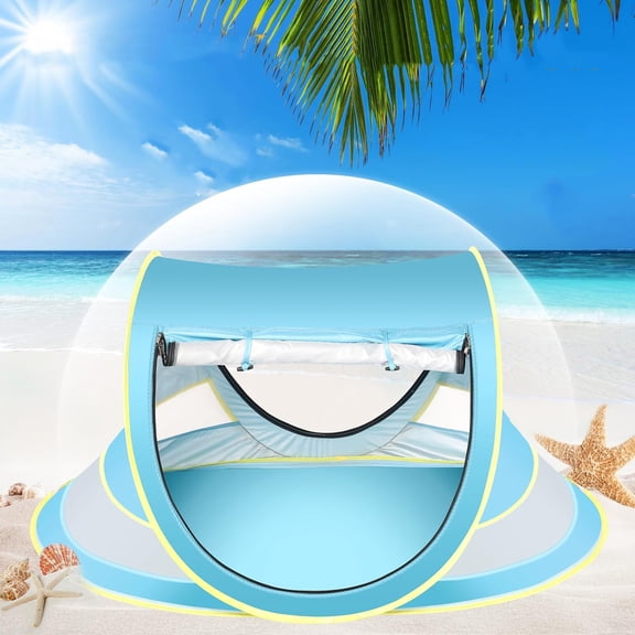 Beach Tent with Hat, Pop Up Travel Bed with Sun Hat, Sun Shade for Camping, Portable Sun Shade, Summer Beach