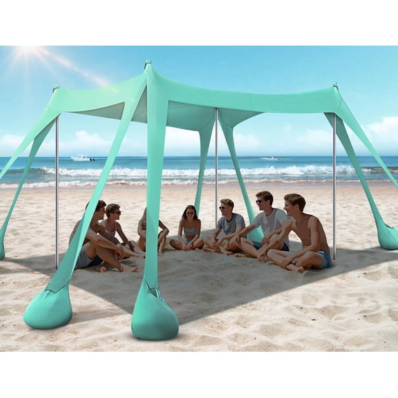 Beach Tent with UPF50+ UV Protection 10x10ft Shade Shelter Light Green Bestseling