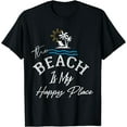 thumbnail image 1 of Beach The Beach is My Happy Place woman T-Shirt Black 2X-Large, 1 of 4