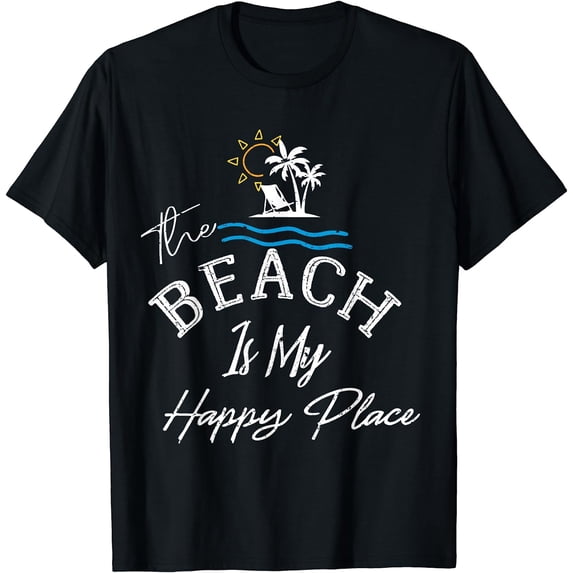 Beach The Beach is My Happy Place woman T-Shirt Black 3X-Large