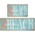 thumbnail image 1 of Beach Theme Coastal Kitchen Mats Rugs Set of 2 Anti Fatigue Kitchen Mats for Floor Cushioned Memory Foam Waterproof Non Slip Kitchen Rugs Comfort Standing Padded Mat for Sink Laundry, Teal, 1 of 6