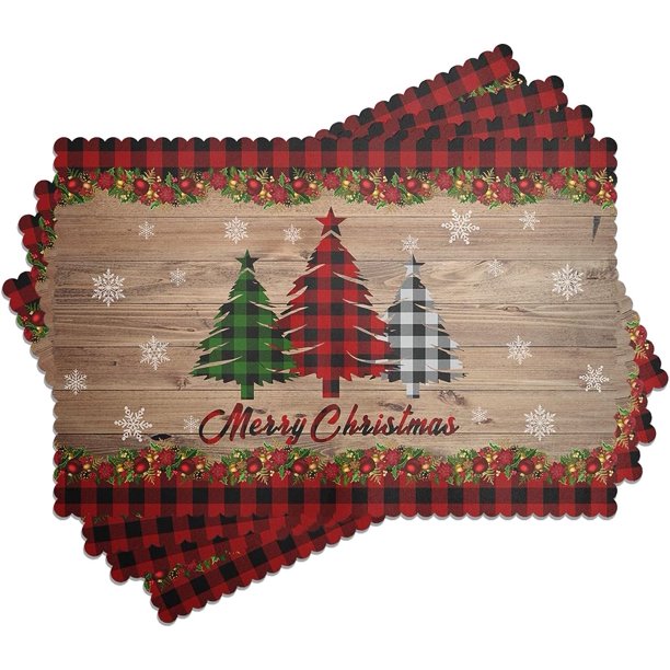 Beach Theme Placemats Set of 4 18" x 12", Summer Ocean Blue Coastal Sea