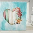 thumbnail image 1 of Beach Theme Shower Curtain 72" Wx72 L,Cute Starfish Shell Bathroom Shower Curtain Sets,Ombre Coastal Ocean Theme Bath Curtain,Heart Pattern Fabric Shower Curtain Farmhouse Decor,Blue, 1 of 6