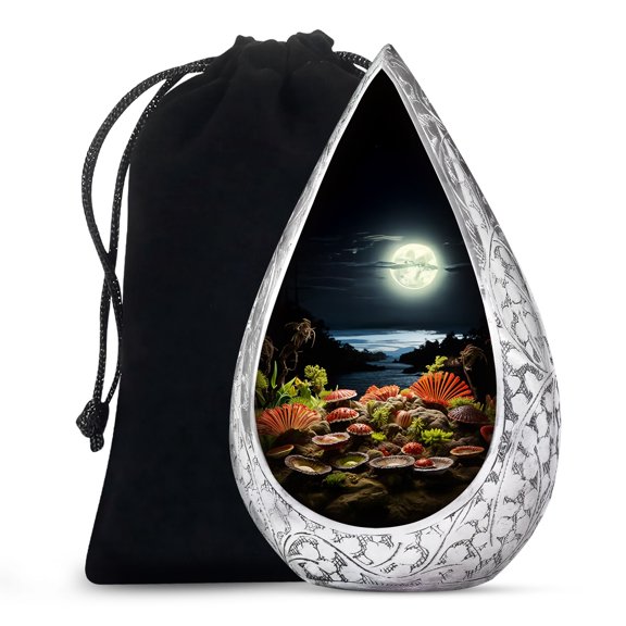 Beach Theme Urn for Ashes - Moon Urns for Human Ashes Keepsake 3"