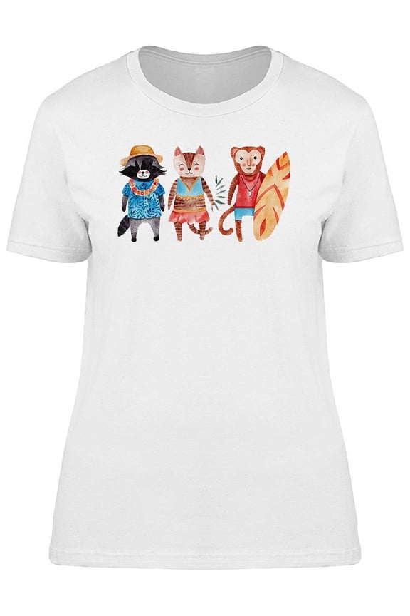 Beach Themed Animals T-Shirt Women -Image by Shutterstock, Female Medium