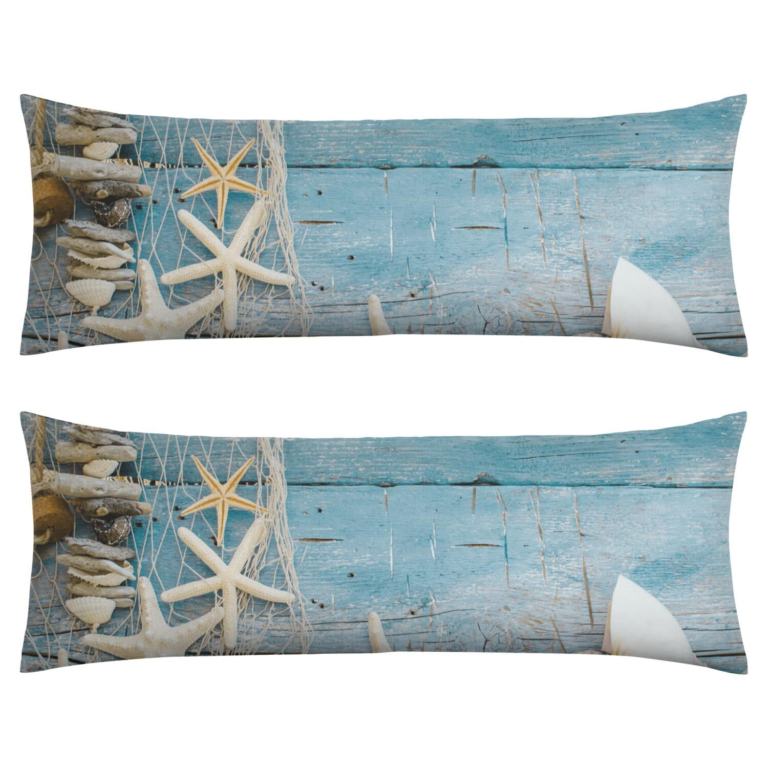 Beach Themed Body Pillow Cover 20x54 Cozy Long Pillowcase with