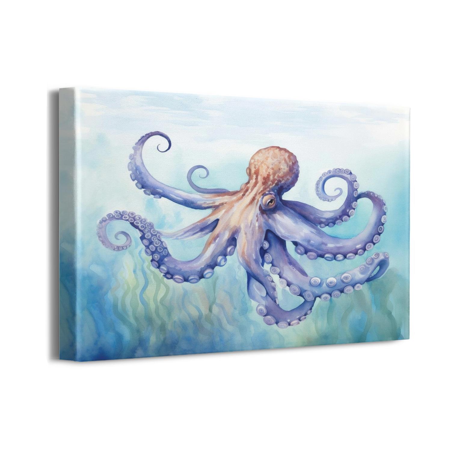Beach Themed Decorations Octopus Under The Sea Canvas Wall Decor Ocean