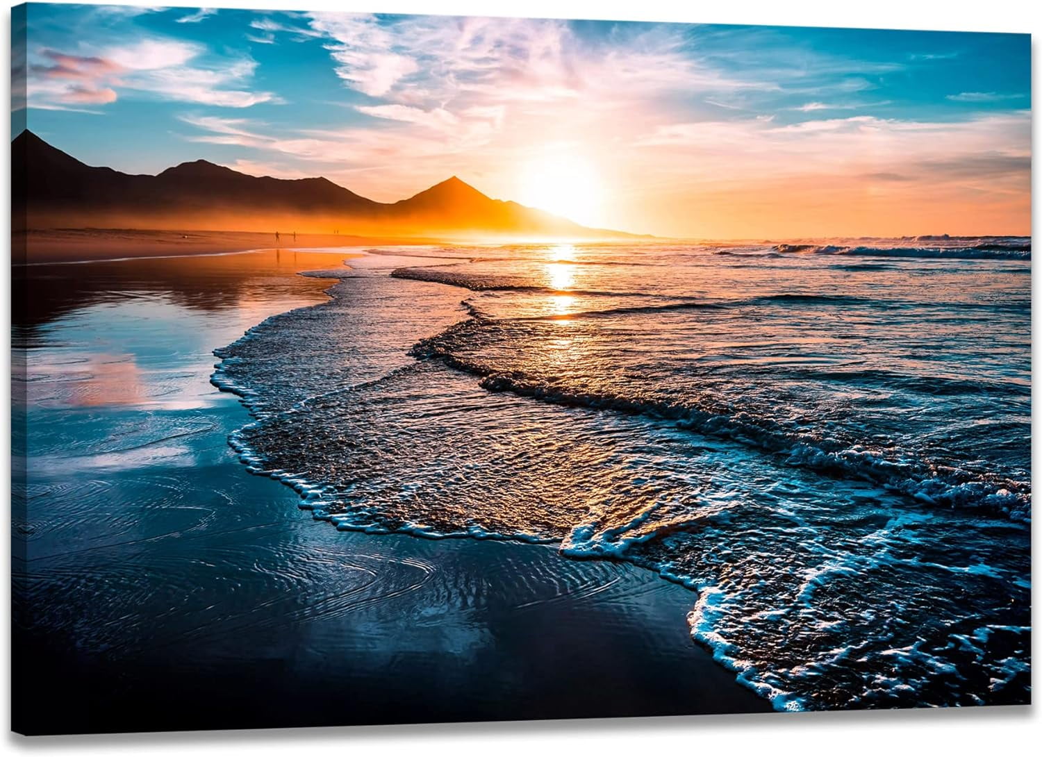 Beach Themed Wall Art Canvas Ocean Sunrise Wall Decor Tropical Seascape ...