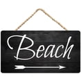 Beach-Themed Wooden Hanging Sign - 12 x 8 Inch Home Door Bedroom Decor ...