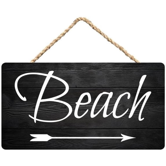 Beach-Themed Wooden Hanging Sign - 12 x 8 Inch Home Door Bedroom Decor ...