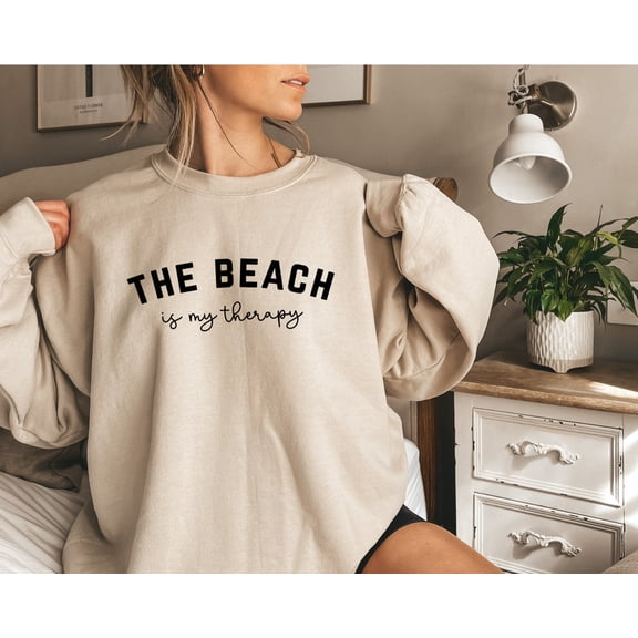 The Beach Is My Therapy Sweatshirt, Beach Hoodie, Therapy Sweater, Beach Hoodie, Travel Sweatshirt, Summer Sweatshirt, Cozy Sweatshirt, Full size S-5XL