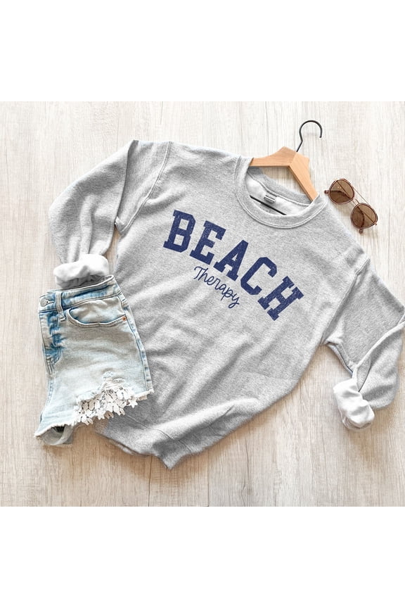 Beach Therapy T-Shirt, Beach Lover Gifted, Womens Summer Crewneck, Beach Vacation T-Shirt,