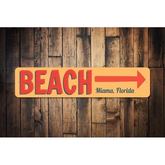 Beach This Way Sign Beach Arrow Sign Beach Direction Sign Beach Lover Gift Beach House Decor Beach Sign Beach Sign - Size: 16 x 4 Inches