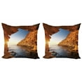 thumbnail image 1 of Ambesonne Ocean Throw Pillow Cover 2 Pack, Sunset Pacific Paradise, 20", Cream Blue, 1 of 6