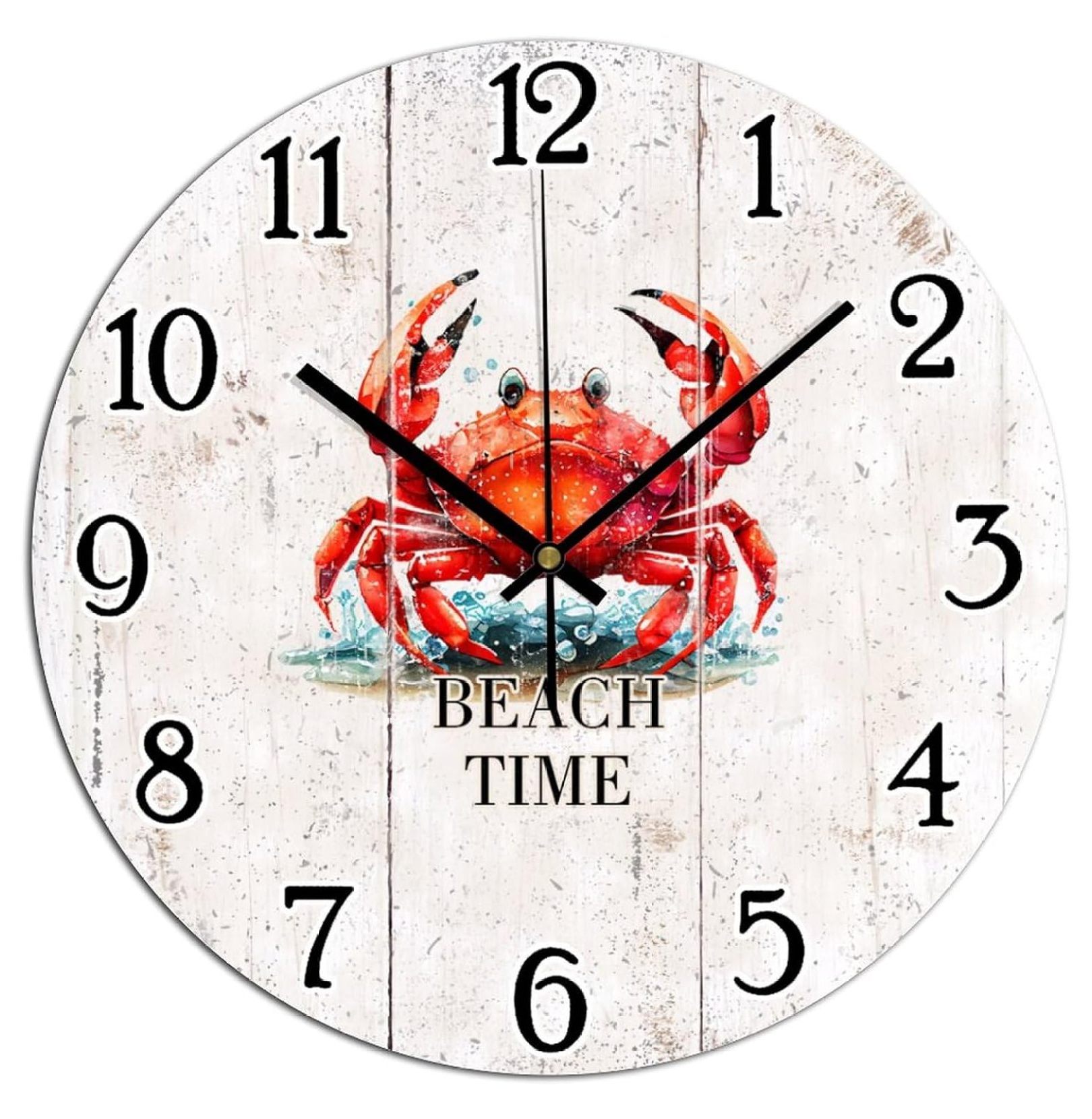Beach Time Wall Clock Beach Theme Vintage Kitchen Wall Clock Carb 12 ...