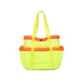 thumbnail image 1 of Beach Tote Bag Neon Green Multi Pocket Large Capacity Mesh For Swimming Vacation 1 Pack, 1 of 5