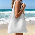 thumbnail image 1 of Beach Tote Bag, Woven Summer Shoulder Bag Boho Crochet Beach Bag for Travel Pool Picnic Shopping, Lightweight Spacious 11.81 x 15.74 in, 1 of 6