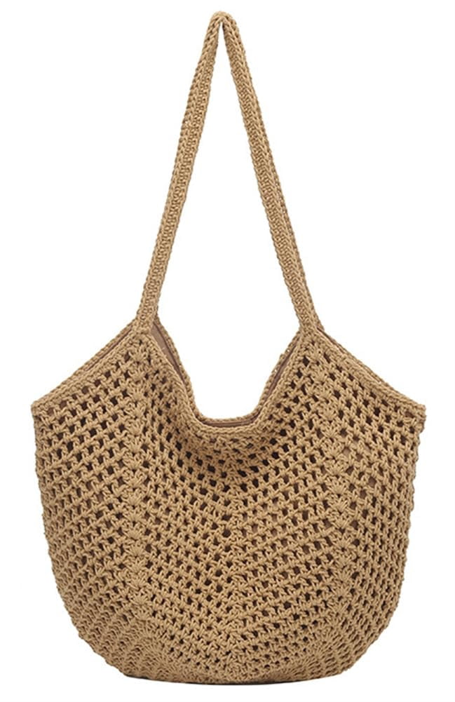 Beach Tote Bag for Women Raffia Crochet Purse Large Summer Hobo Woven Shoulder Handbag for Vacation
